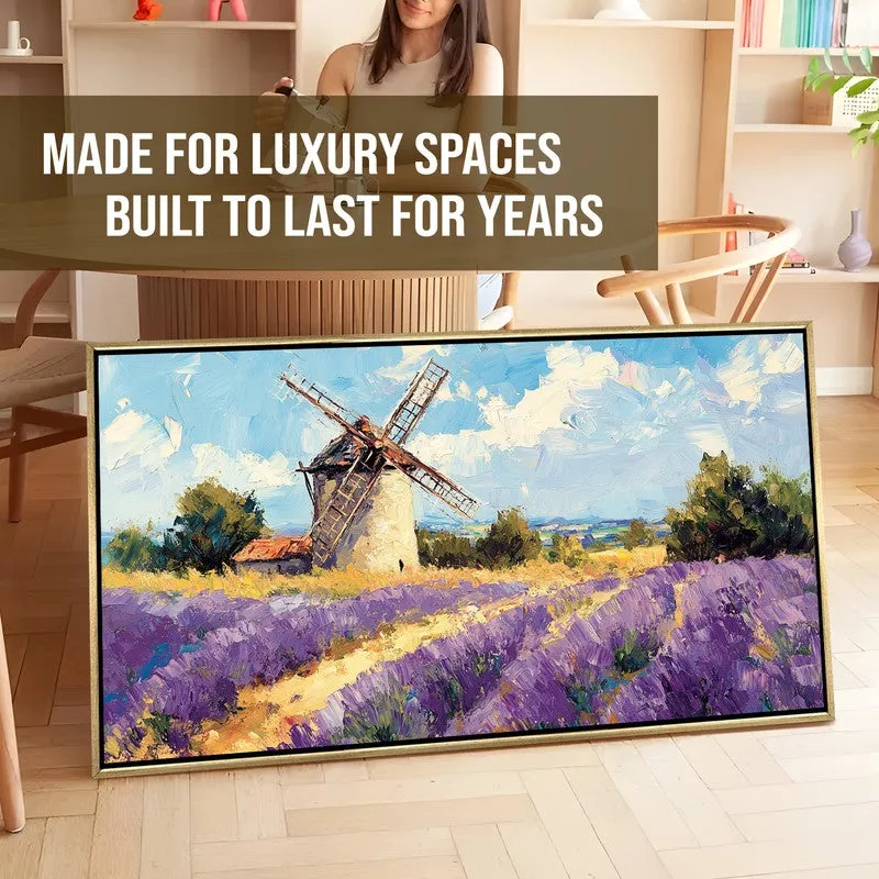 Lavender Landscape Canvas Wall Painting With Frame media 7