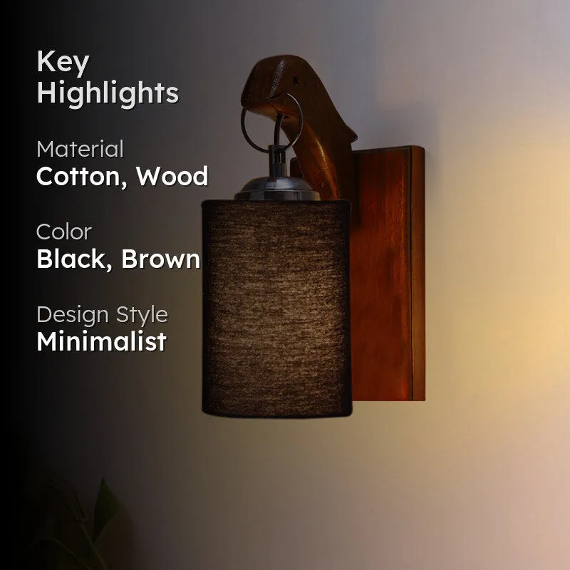 Estrella Wooden Wall Lamp - Black media 2