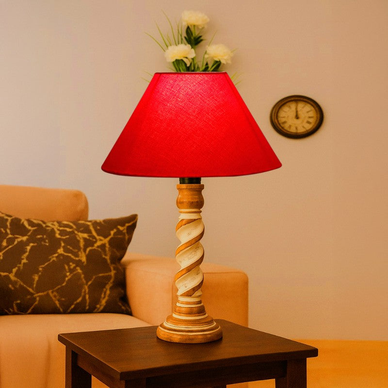 Modera Elno Wooden Table Lamp - Red media 3