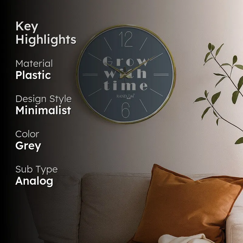 Grow With Time Round Analog Wall Clock - Grey media 2