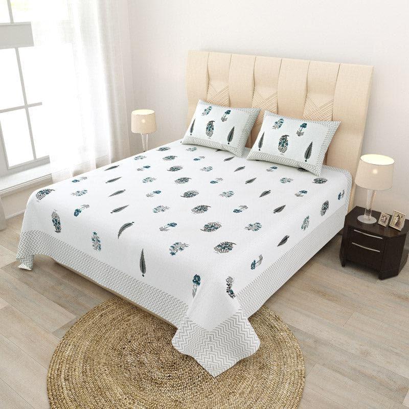 Chandrika Printed Cotton Bedsheet (Grey) - 140 TC media 3