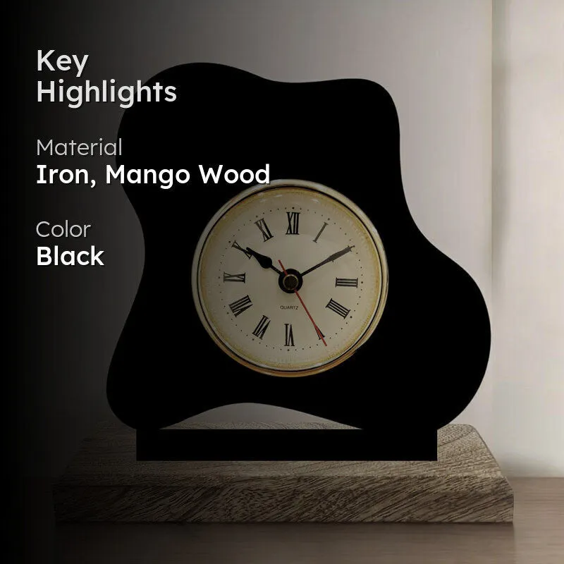 Metamorphosis Iron & Mango Wood Table Clock media 2