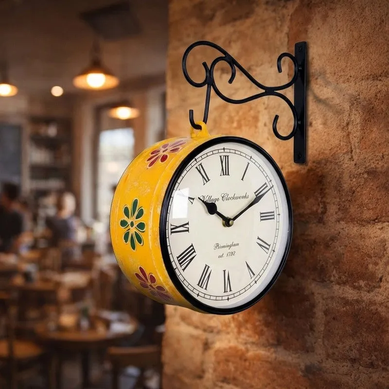Solar Seconds Hand-Painted Iron Wall Clock media 4
