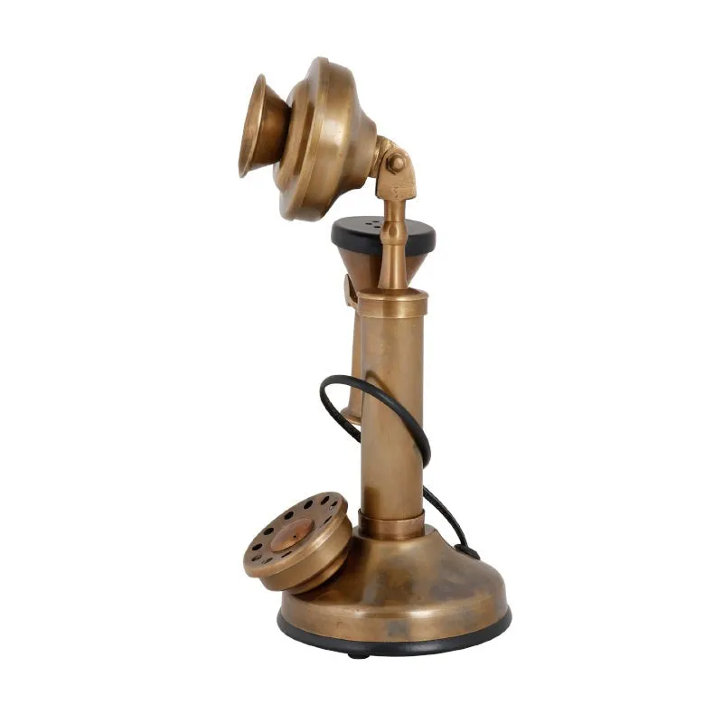 Anora Antique Telephone Showpiece - Antique Gold media 3