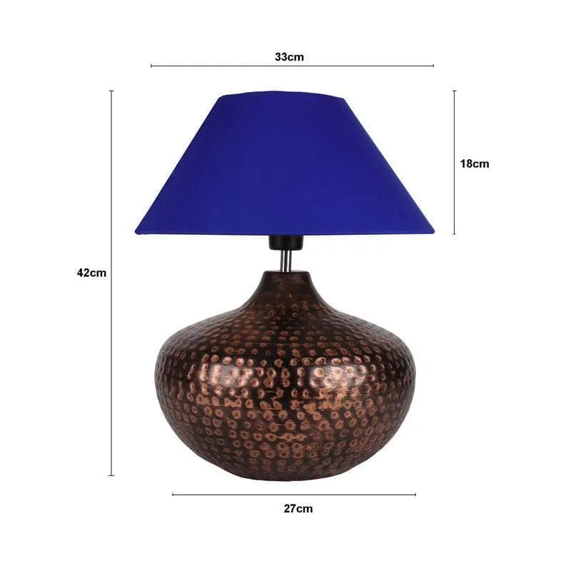 Nihita Fabric Table Lamp - Blue,Bronze media 5