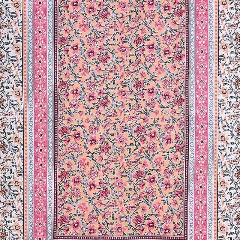 Nazakat Jaipuri Cotton Bedsheet (Light Pink) - 144 TC media 4