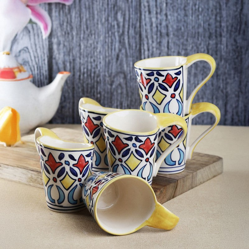 PureElegance Ceramic Tea Cup (150 mL Each) - Set Of Six