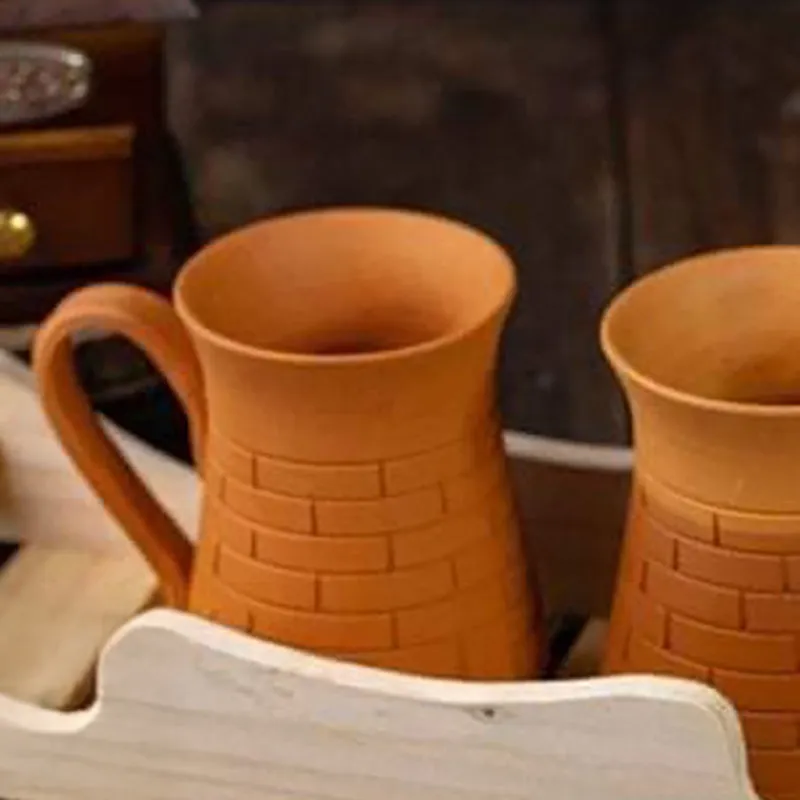 Smrithika Terracotta Coffee Mug (400 mL Each) - Set of Two media 5