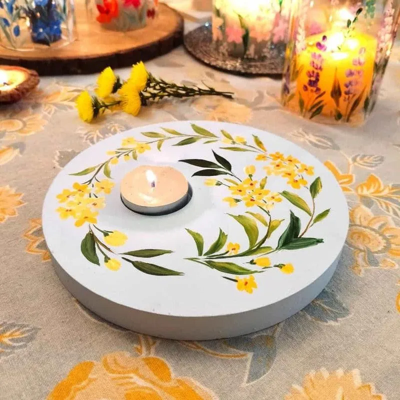 Yellow Bliss Handpainted Tealight Candle Holder media 3