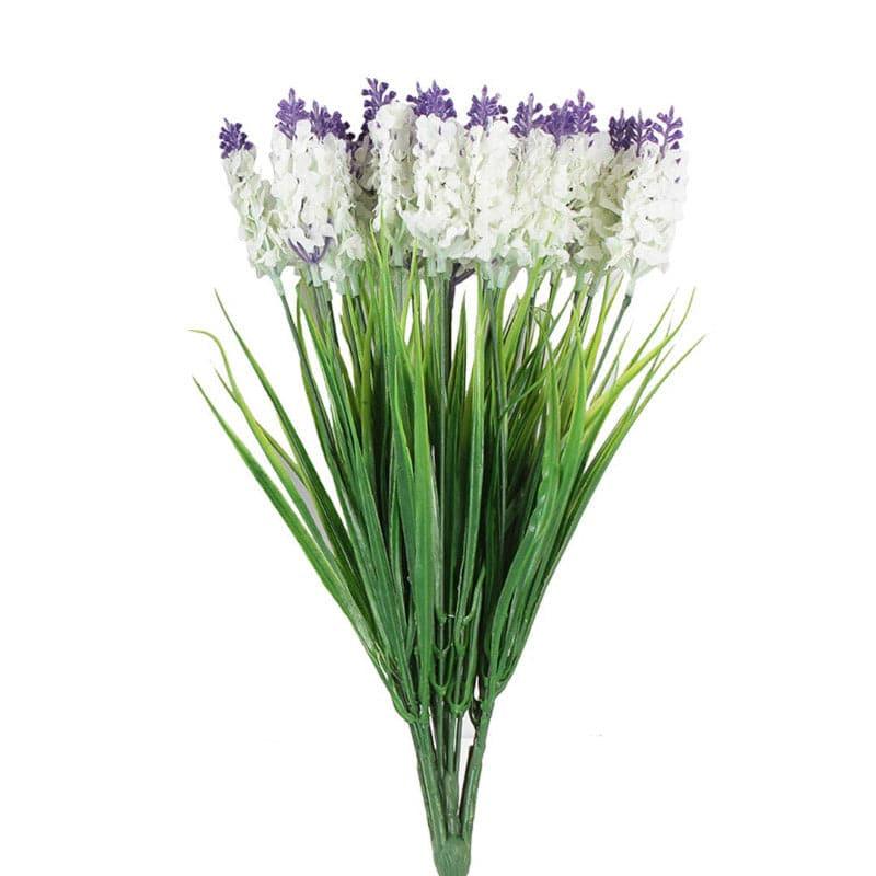 Faux Lavender Lilac Bunch - White & Purple media 3
