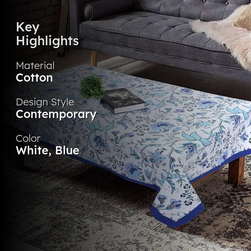Muhina Rectangular Table Cover (Blue) - Four Seater media 2