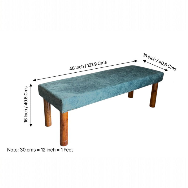 Breno Sheesham Wooden Bench - Blue media 10