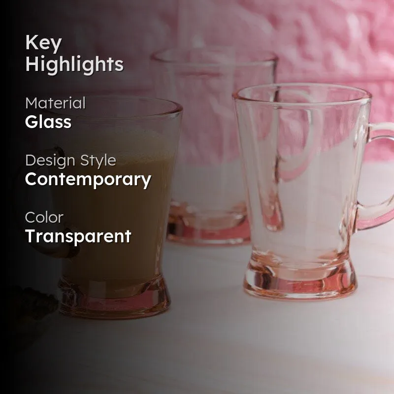 Pasabahce Glass Tea Cup (180 mL Each) /Transparent)- Set of Six media 2