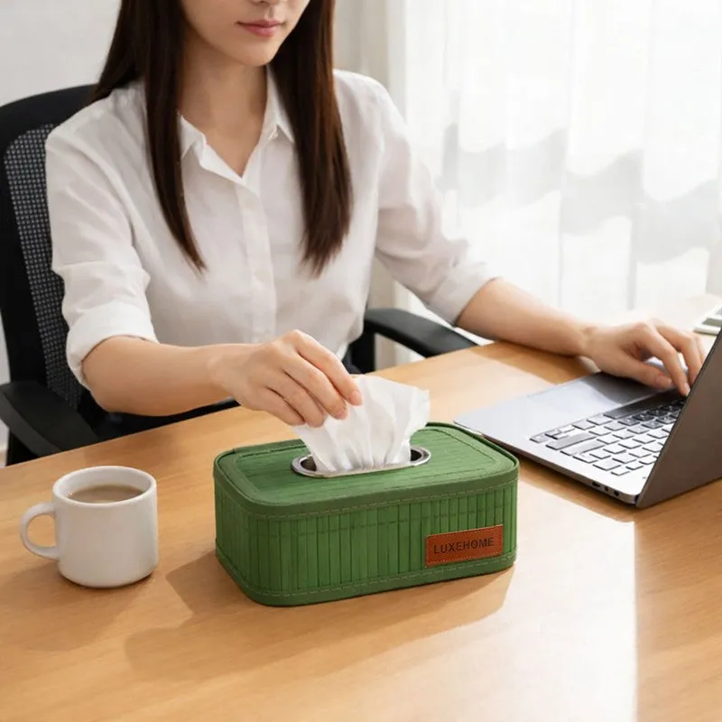 EcoNest Bamboo Tissue Holder - Green media 8