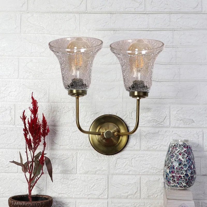 Crystal Lattice Twin-Bell Glass Wall Lamp media 3