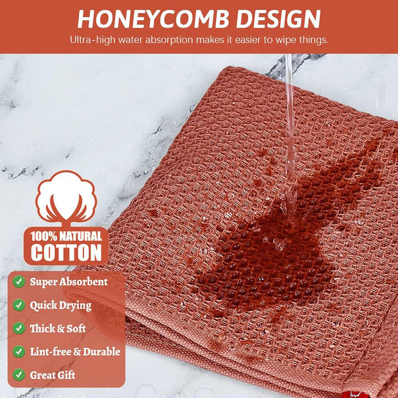 Prep & Dry Waffle Weave Cotton Kitchen Towel - Set Of six media 3