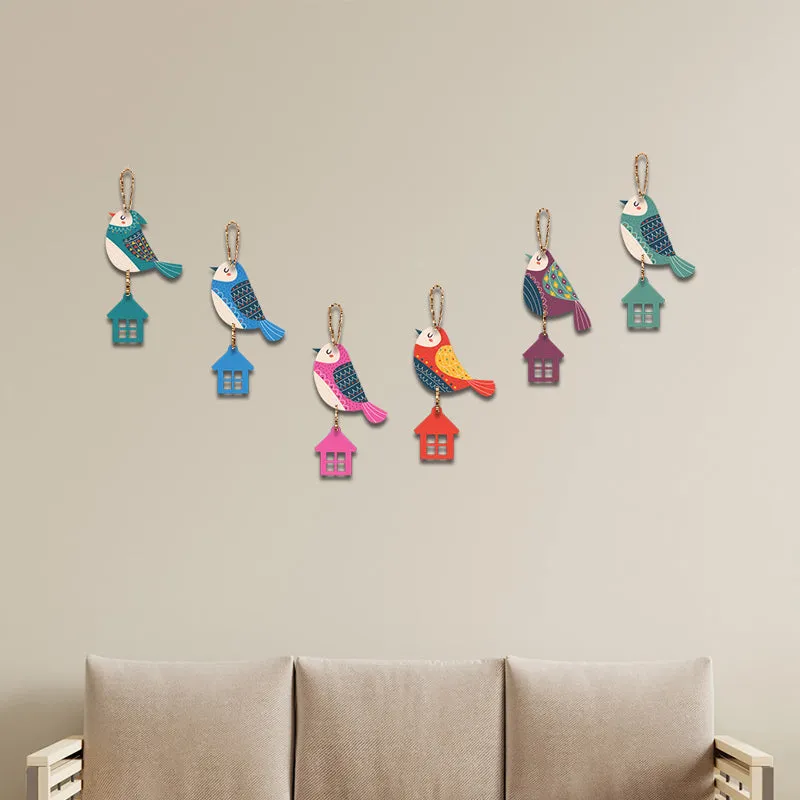 Chirps Of Color MDF Wall Hanging - Set of Six media 4