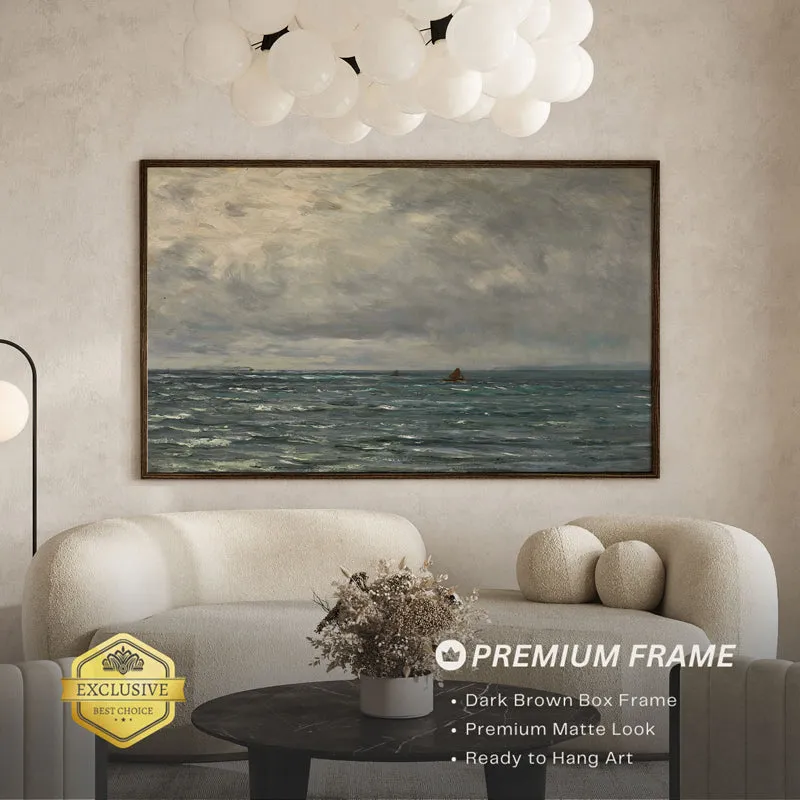 Sunlit Waves Wood Wall Art With Frame - Black media 3