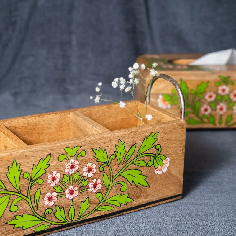 Florentia Floral Wooden Cutlery Stand media 8