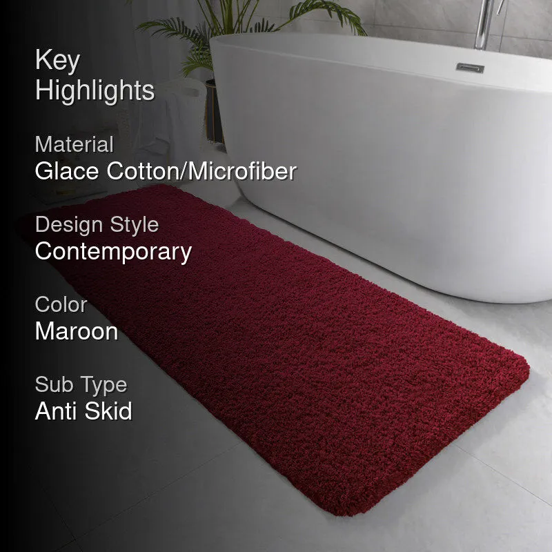 Nuo Luxe Micro Fiber Runner Rug - Maroon media 2