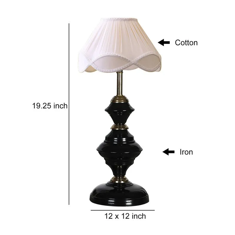 Auririte Cotton Table Lamp With Iron Base - Ivory media 9