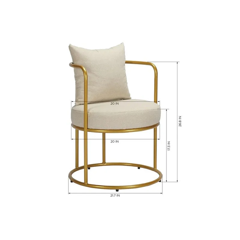 Estora Metal Accent Chair - Beige media 10