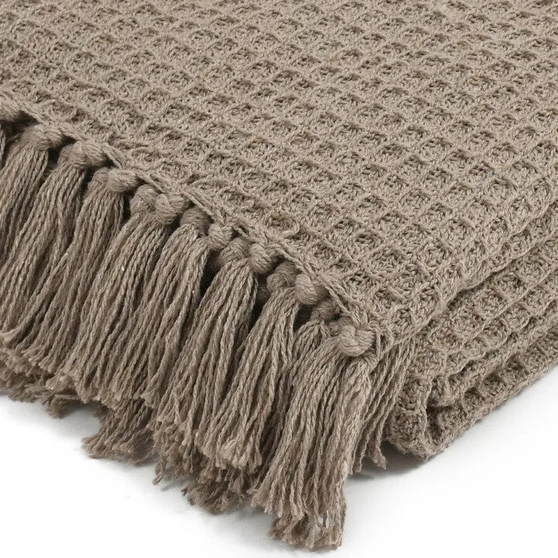 Arida Cotton Waffle Throw - Beige media 4