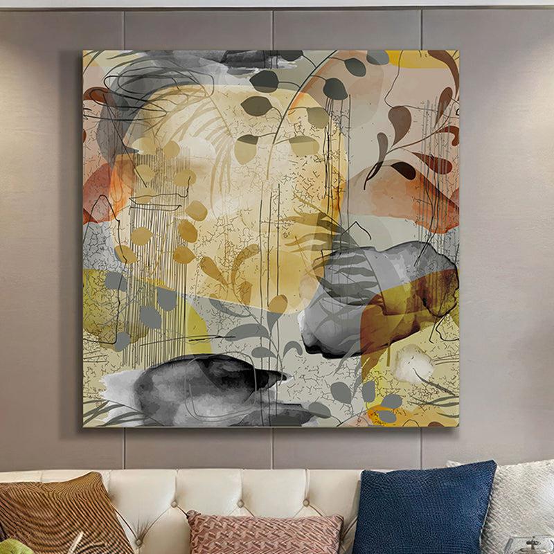 Abstract Organic Shapes Poly Canvas Wall Painting