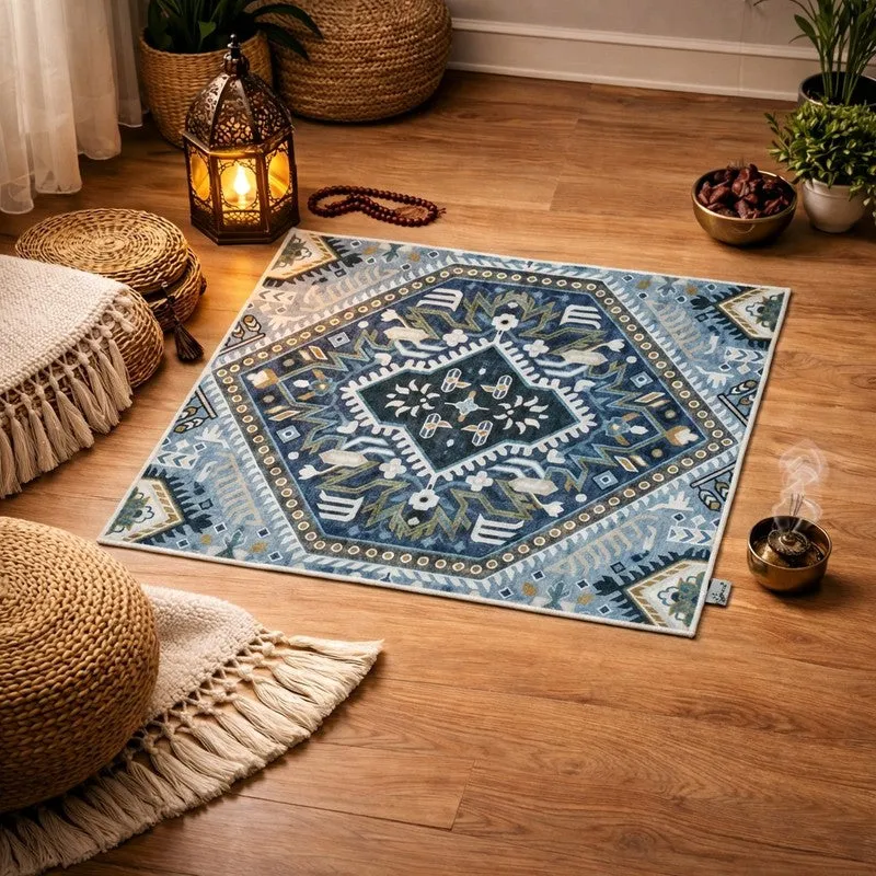 Iman Grace Prayer Mat (Blue) - 550 GSM media 1
