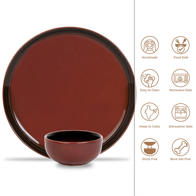 Caspian Porcelain Dinner Set (Brown) - 12 Piece Set media 5