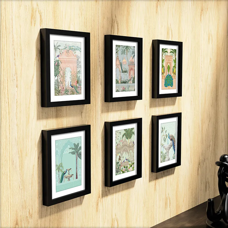 Mughal Snapshots Wall Art With Frame - Set Of Six media 7