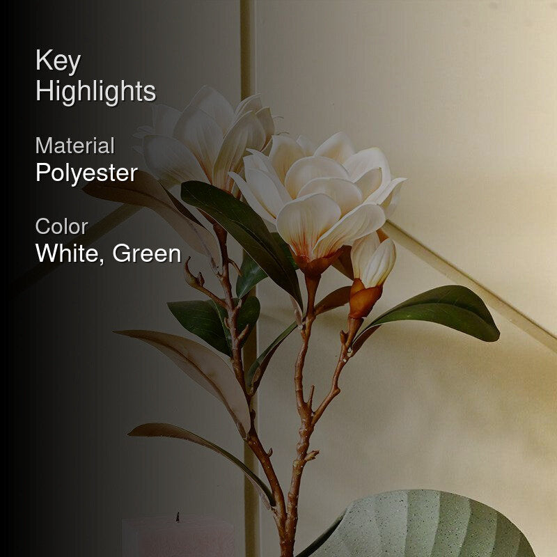 Artificial Magnolia Flower Stick - Cream media 2