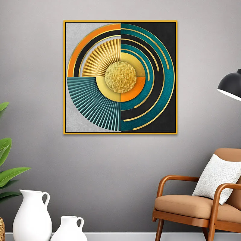 Circle Of Colors Canvas Wall Art With Frame media 1