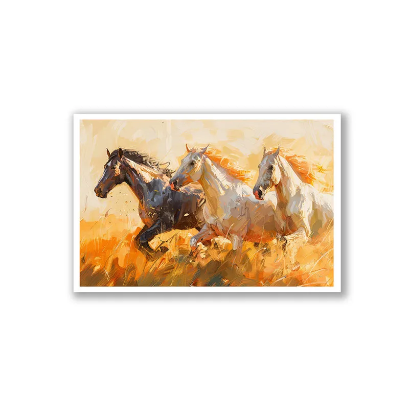 Galloping Triad Wall Art with White Frame media 3