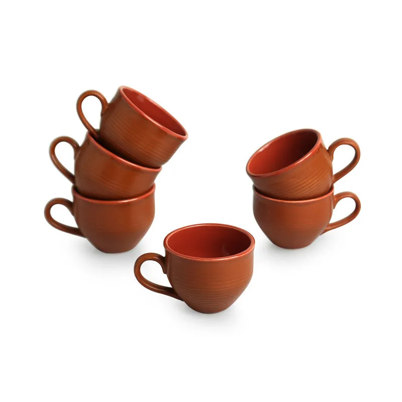Terra Ceramic Tea Cup (120 mL Each) - Set of Six media 3