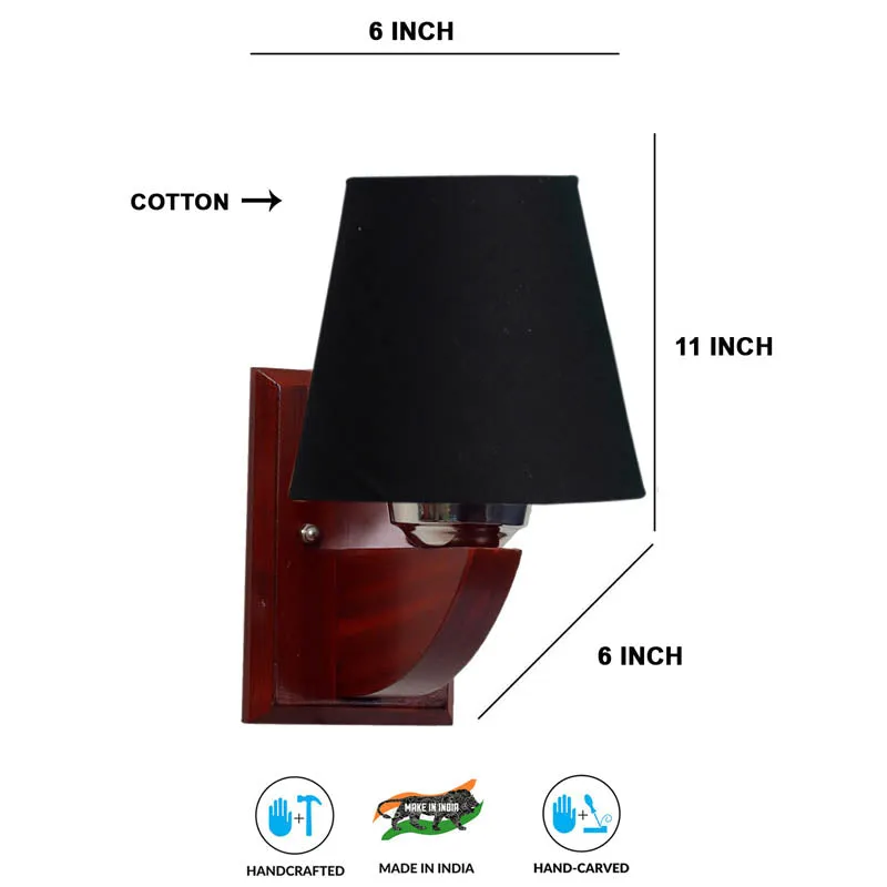 SnuggleMoon Conical Wooden Wall Lamp media 6