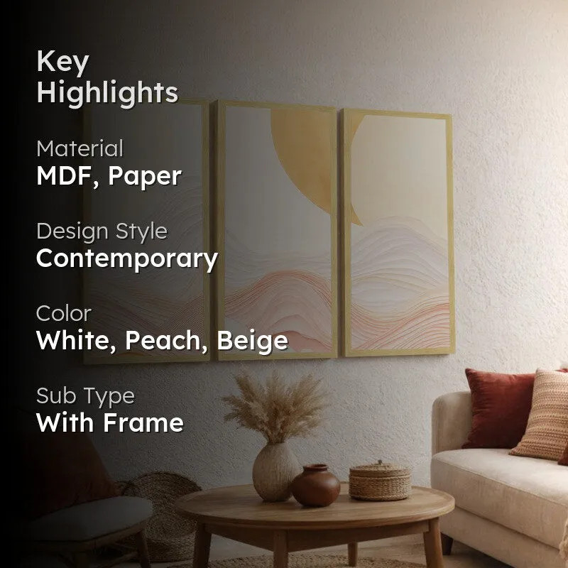 Wavy Hills Wall Painting - Set Of Three media 2