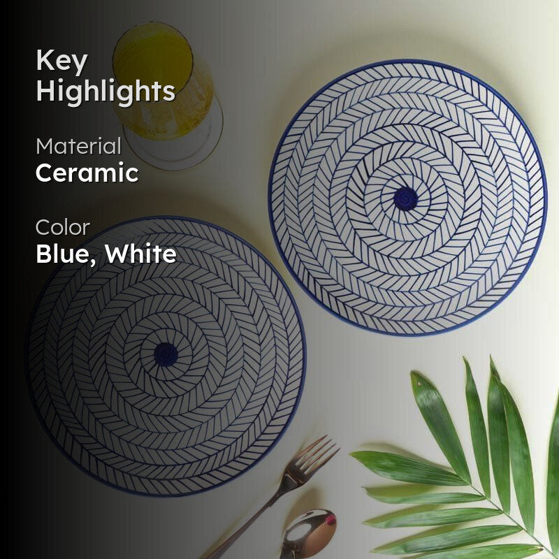 Tirion Ceramic Dinner Plate (Blue) - Set Of Two media 2