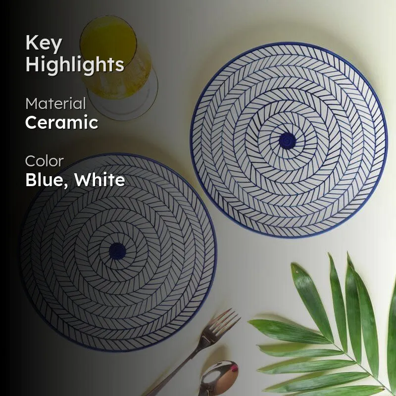 Tirion Ceramic Dinner Plate (Blue) - Set Of Two media 2