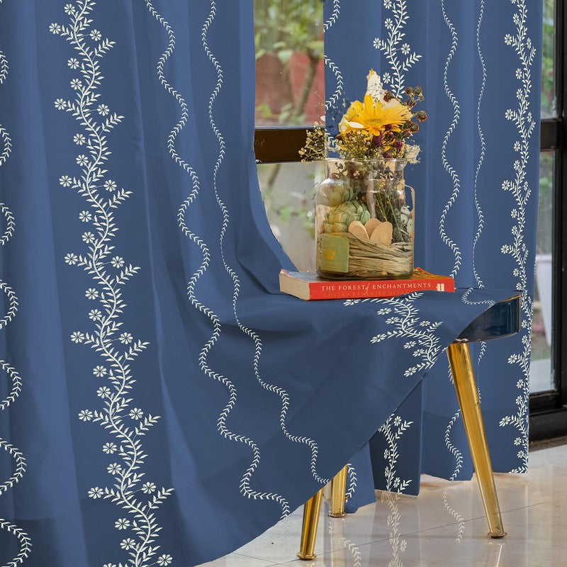 Urban Space Boho Curtain - Blue & White media 3