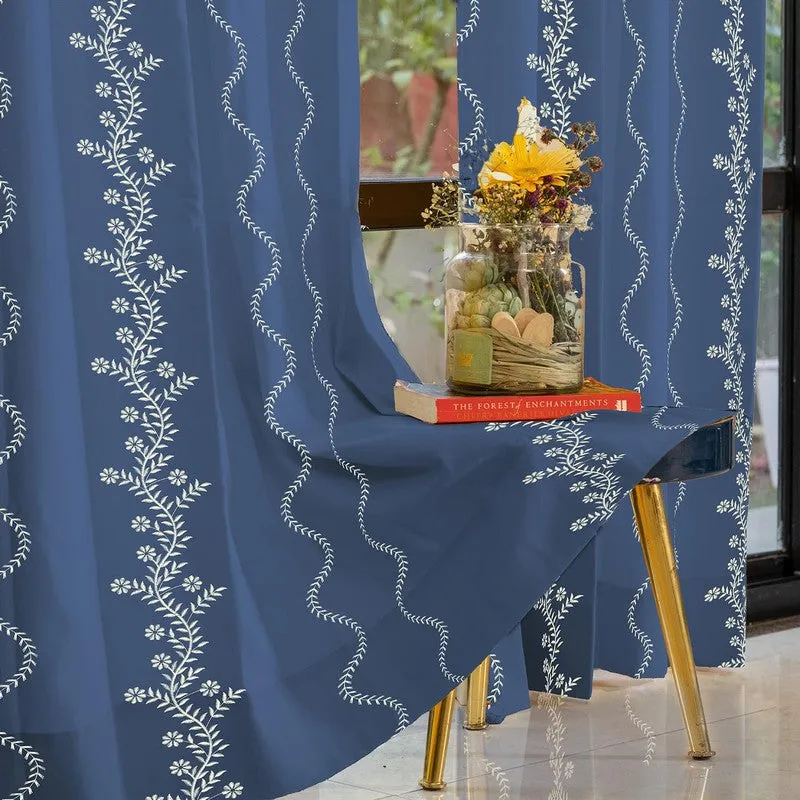 Urban Space Boho Curtain - Blue & White media 3