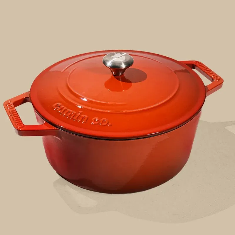 Cumin Co Enamel Cast Iron Cooking Pot (5000 mL) - Rust media 3