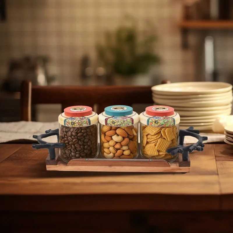 Bhanuja Jar Set With Tray - Four Piece Set media 1