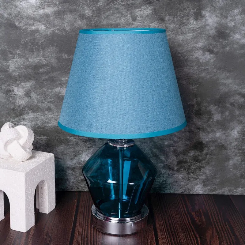 AarviDecor Brixton Designer Metal Table Lamp - Blue media 3