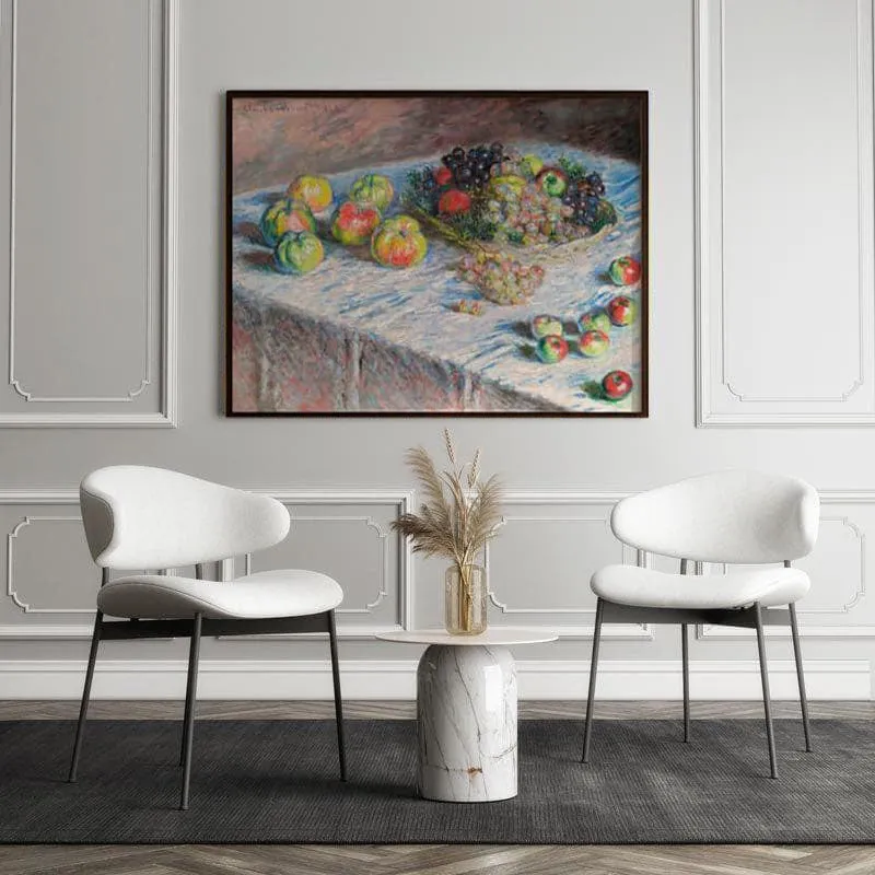 Apples And Grapes By Claude Monet - Black Frame media 5
