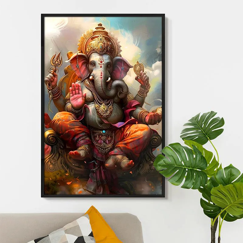 Lord Of Wisdom Wall Painting With Frame media 5