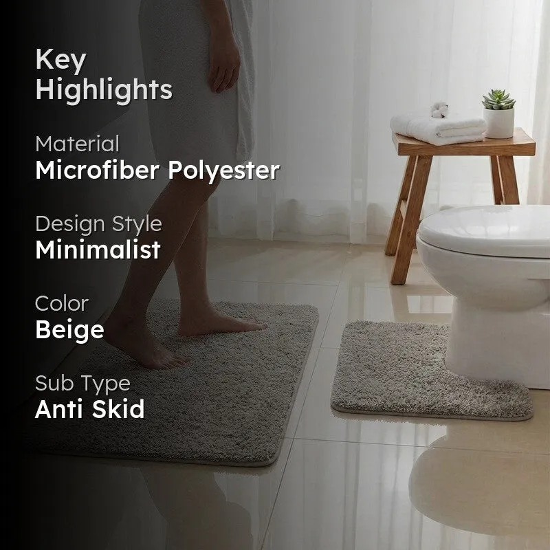 BathEase Anti Skid Bath Mats (Beige) - Set of Two media 2