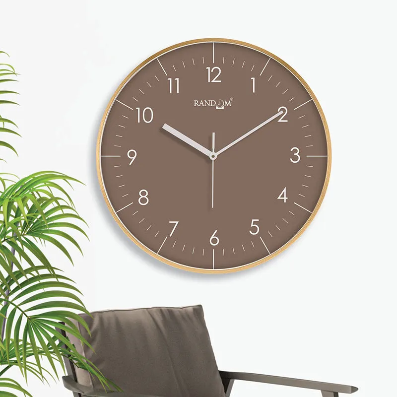 Benot Gold Analog Wall Clock - Brown media 1
