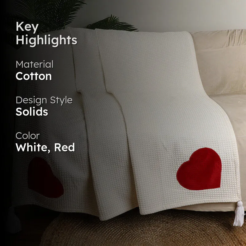 Heart Wrap Cotton Throw media 2
