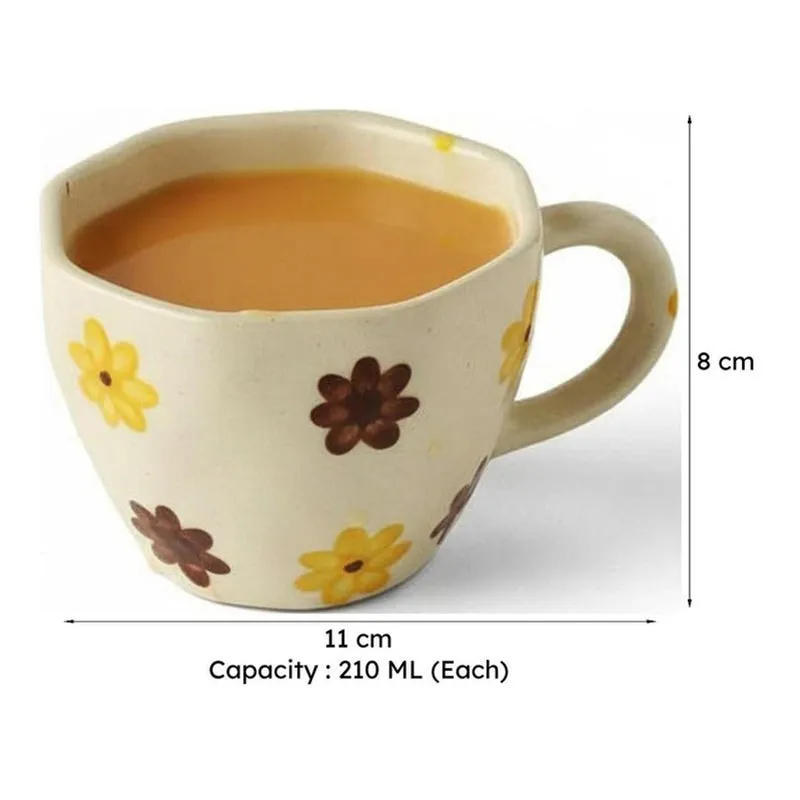Sweet Ceramic Tea Cup (210 mL Each) -  Set of Four media 8